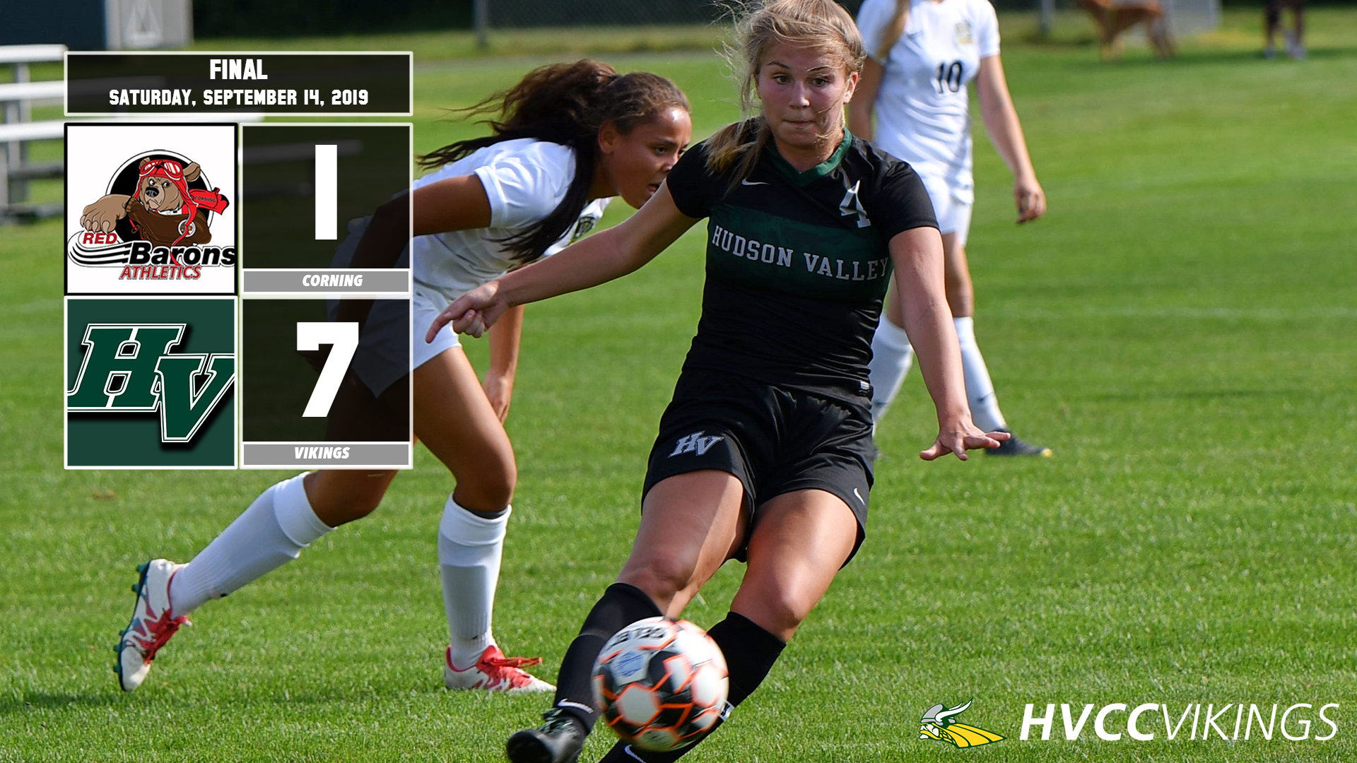 Women's soccer defeated Corning 7-1 on 9/14.