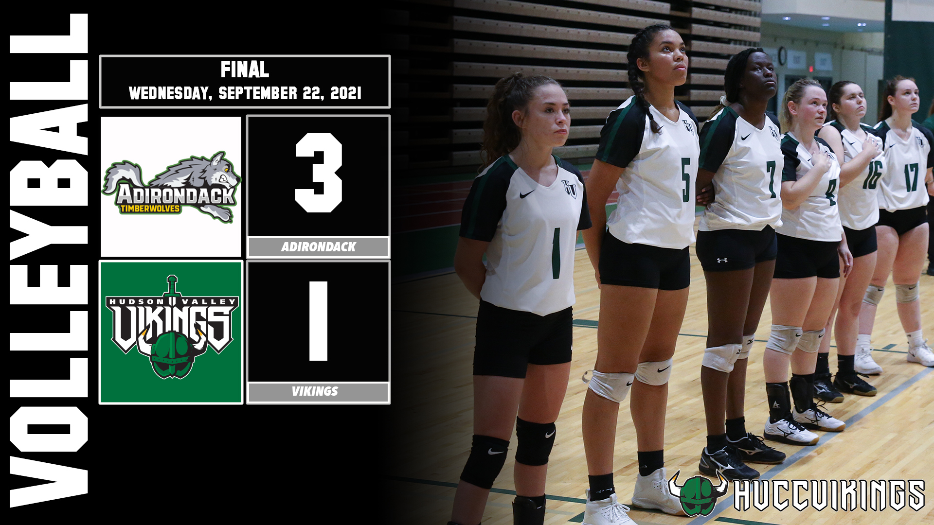 Volleyball lost 3-1 to Adirondack on 9/22/21