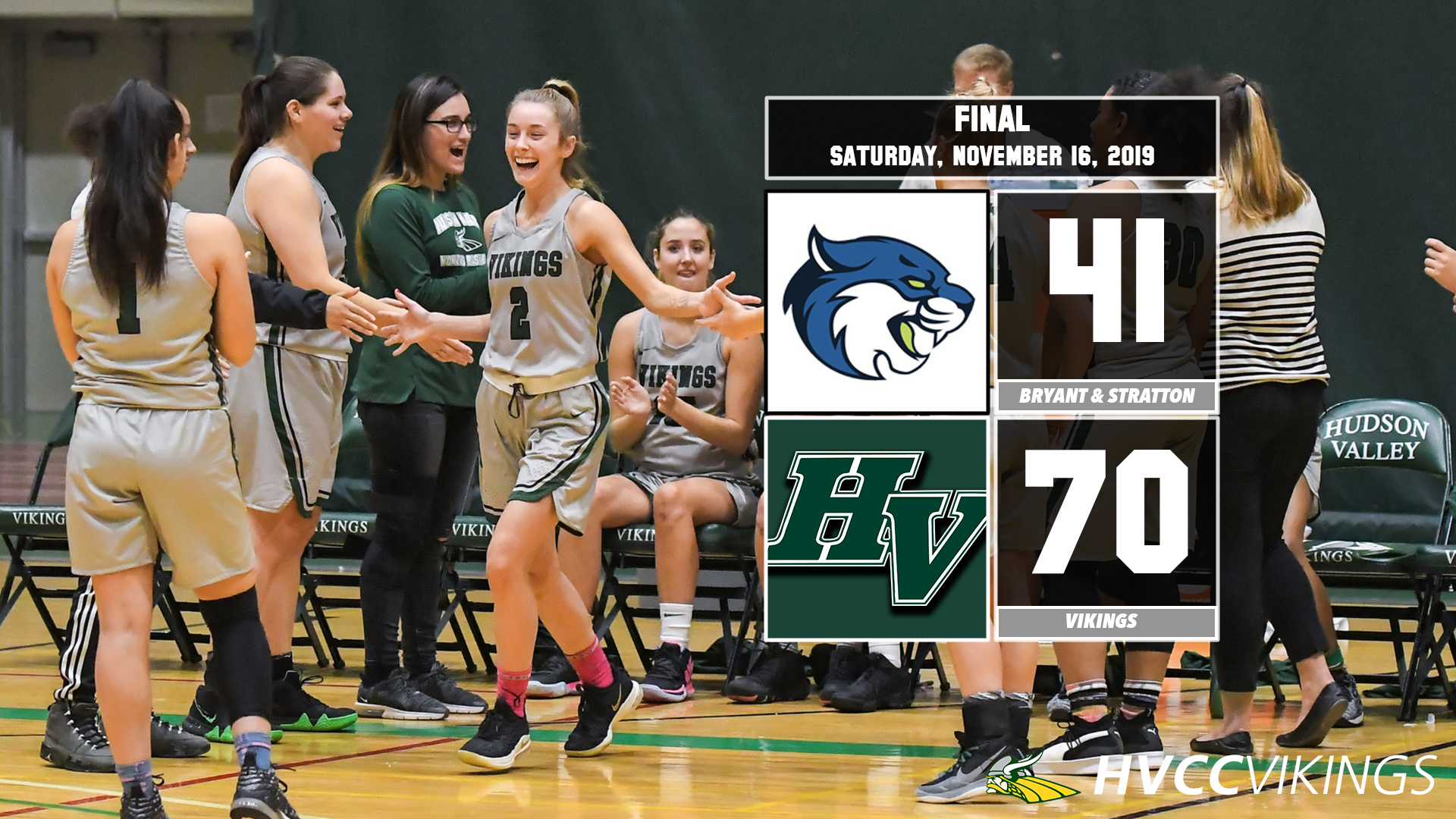 Women's basketball defeated Bryant & Stratton 70 to 41 on November 16, 2019