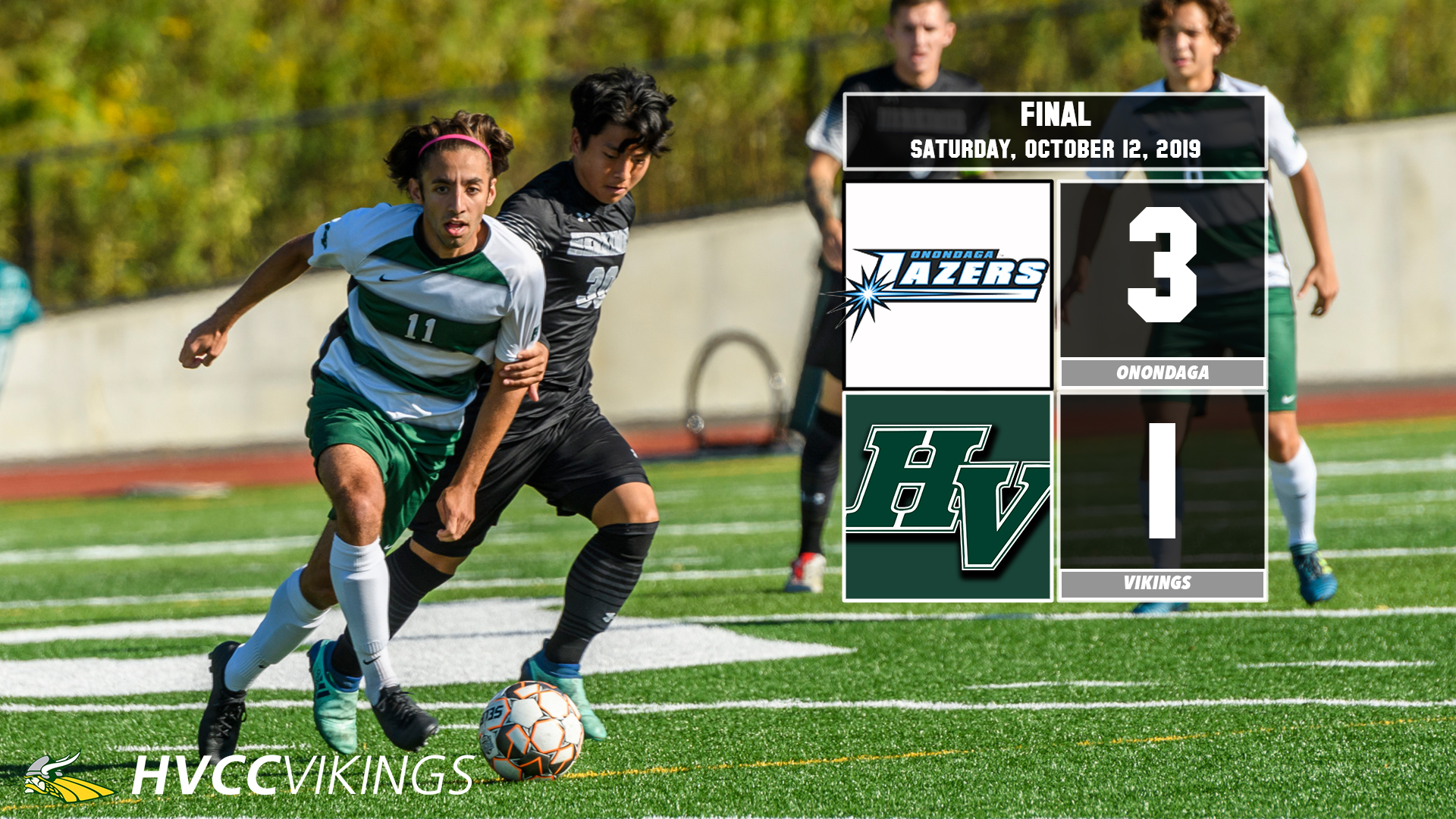 Men's soccer defeated by Onondaga 3-1 on Oct. 12, 2019
