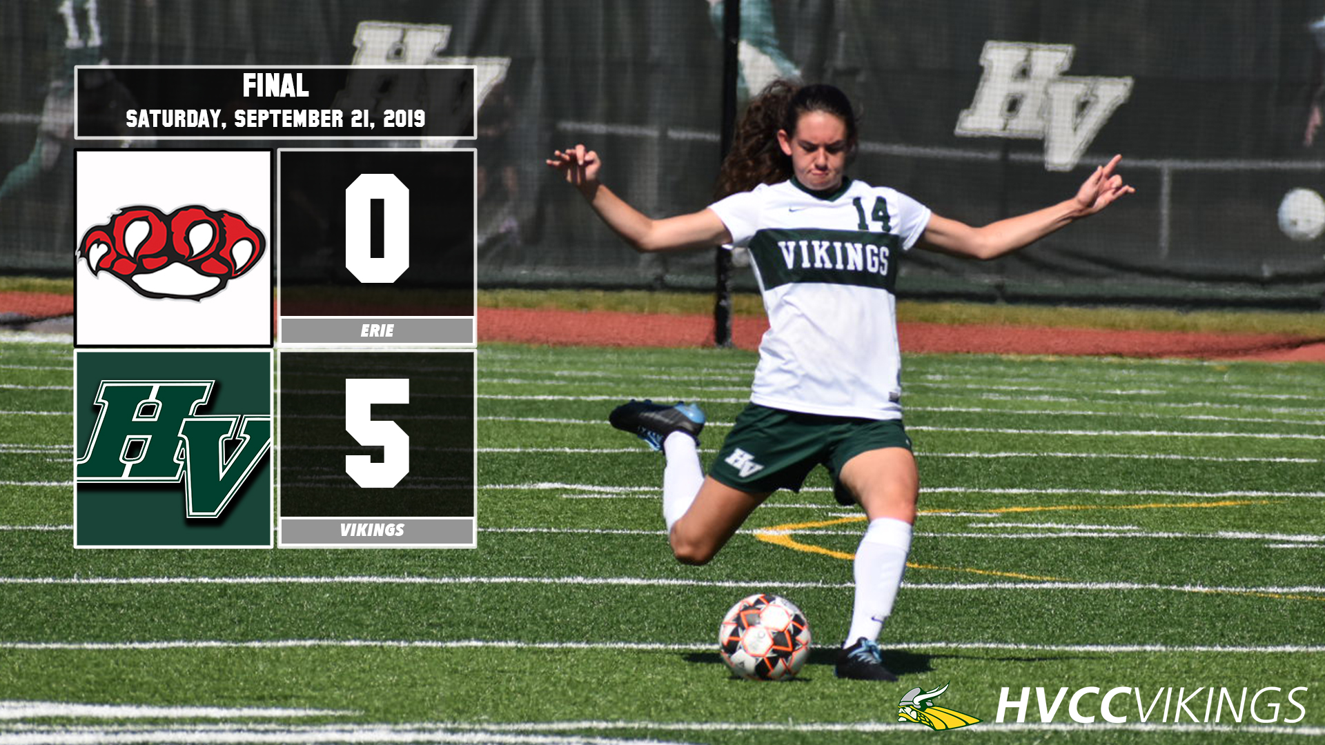 Women's soccer defeats Erie 5-0 at home on 9/21/2019