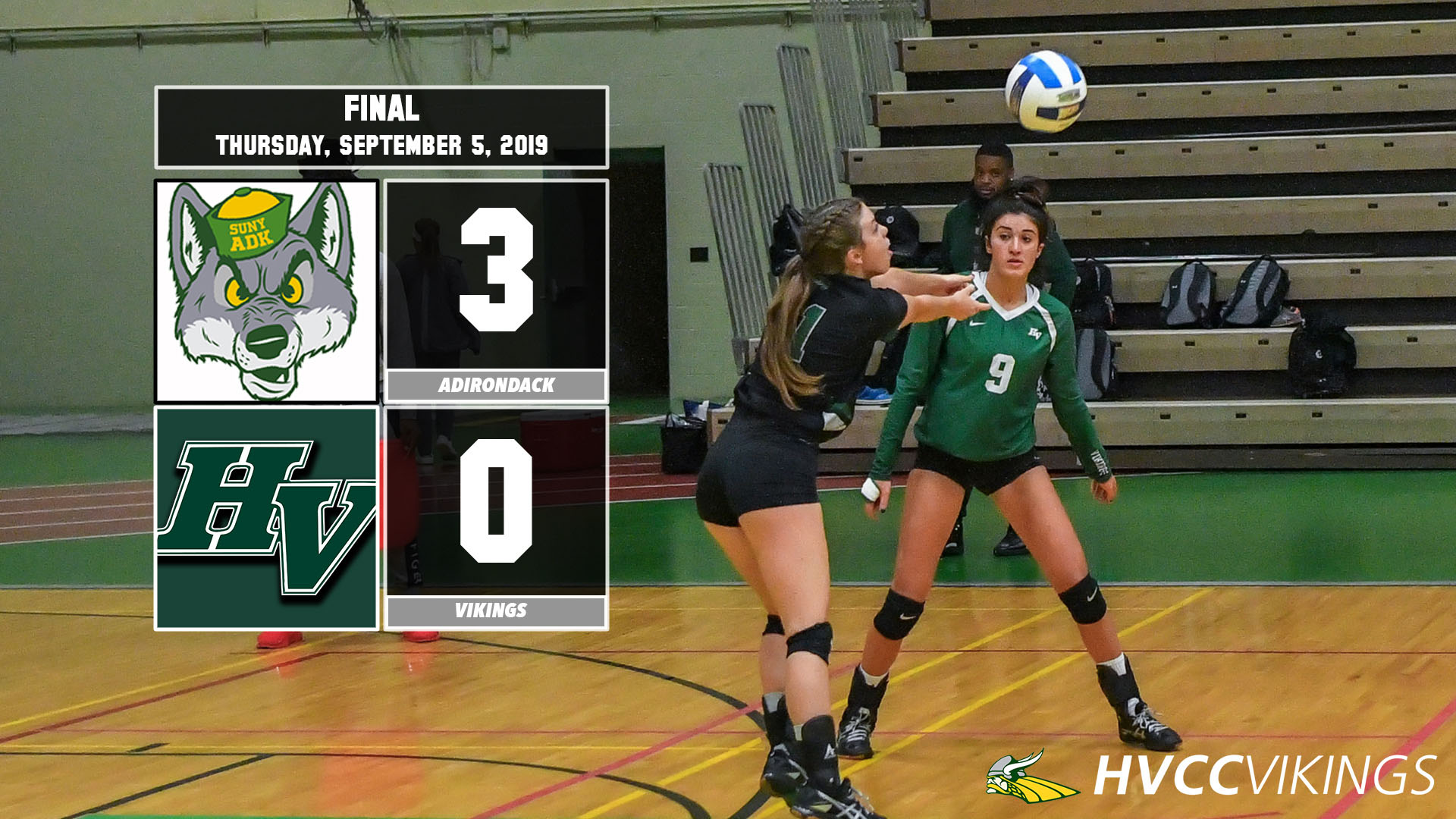 Volleyball defeated by Adirondack 3-0 on Sept. 5, 2019